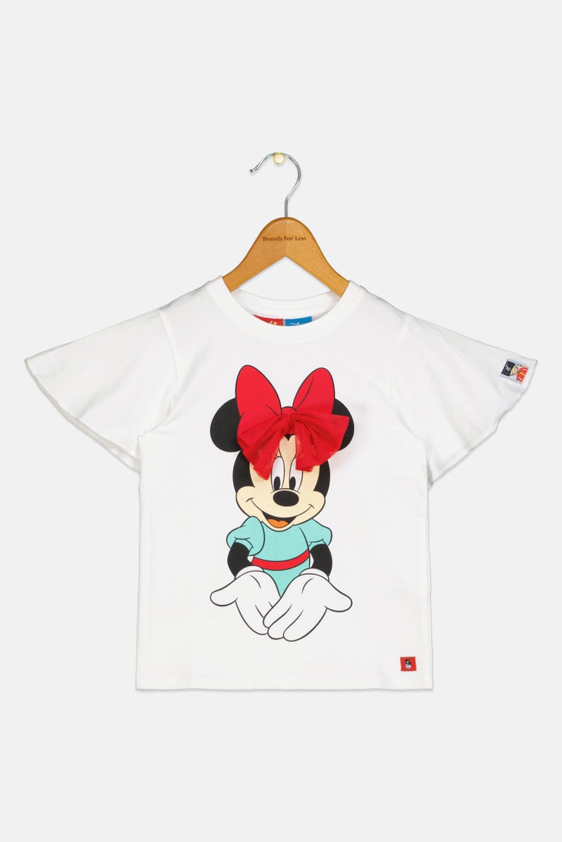 Hamleys Hamley x Disney Toddlers Girl Graphic Print Short Sleeve T-Shirt, White - Image 1